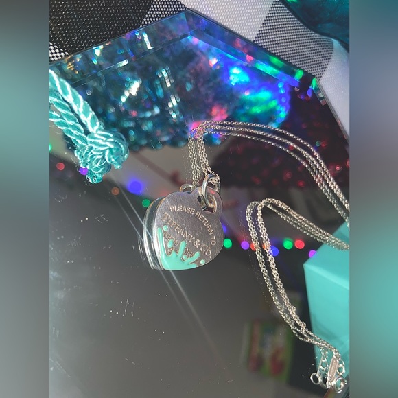 Tiffany and Co. Tiffany Blue Paint Splatter Pendant & Chain (Retired) - Picture 3 of 10